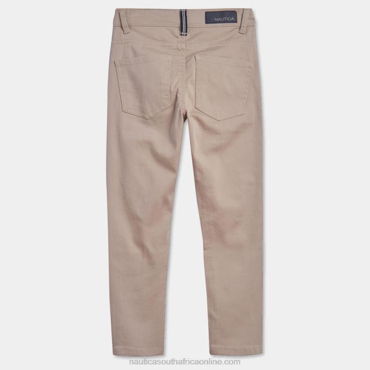 Dark Brown Heather Little Boys\' Skinny-Fit 5-Pocket Twill Pant (4-7) Nautica 6LZP1107