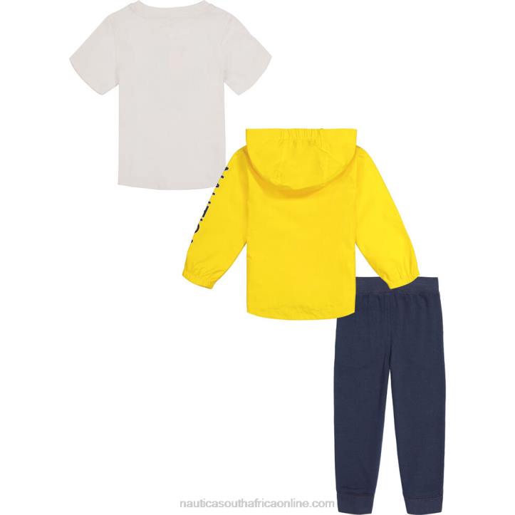 Light Yellow Toddler Boys\' Jacket And T-Shirt 3Pc Jogger Set Nautica 6LZP1282