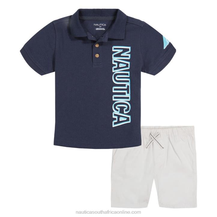 Light Yellow Toddler Boys\' Polo Short 2Pc Set Nautica 6LZP1211