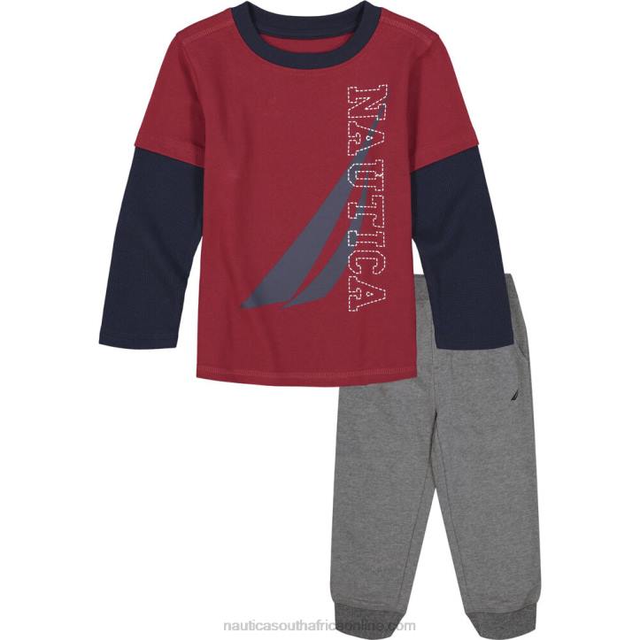 Melonberry Toddler Boys\' Thermal 2Pc Jogger Set (2T-4T) Nautica 6LZP1160