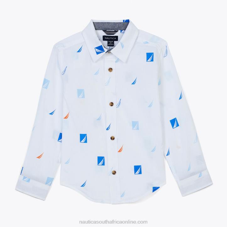 Antique White Wash Boys' Printed J-Class Shirt (8-16) Nautica 6LZP1103