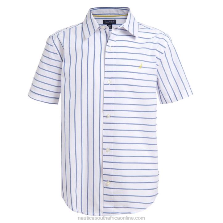 Antique White Wash Little Boys' Striped Back Graphic Short Sleeve Shirt (4-7) Nautica 6LZP1157