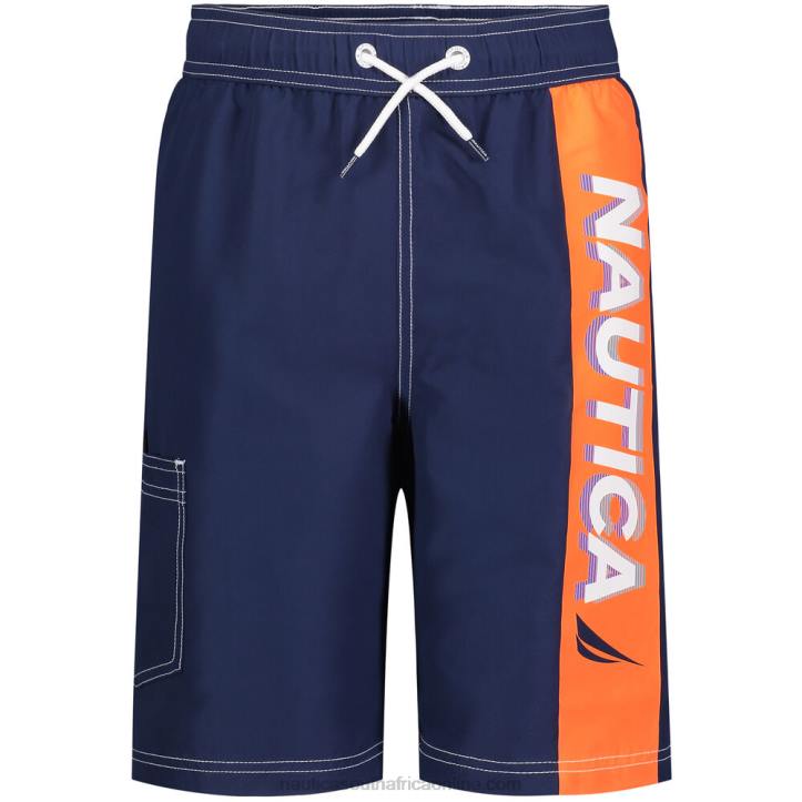 J Navy Little Boys' Flag In Motion Board Short (8-16) Nautica 6LZP1196