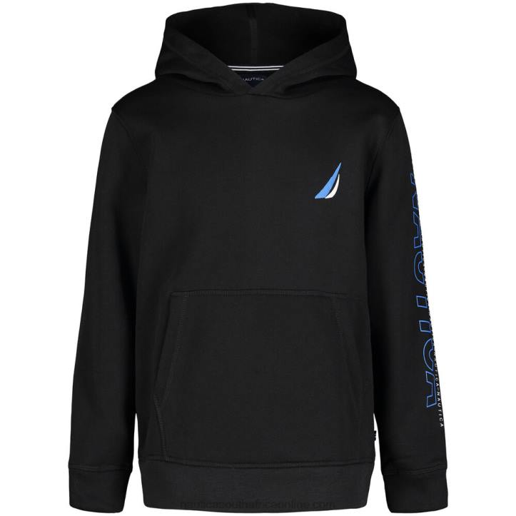 Grey Heather Boys' Logo-Sleeve Pullover Hoodie (8-20) Nautica 6LZP1093