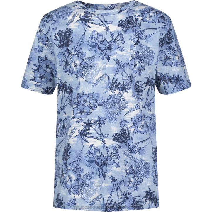 Azure Blue Boys' Paradise Printed Graphic T-Shirt (8-20) Nautica 6LZP1179