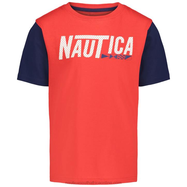 Firey Red Boys' Mesh Logo T-Shirt (8-20) Nautica 6LZP1123