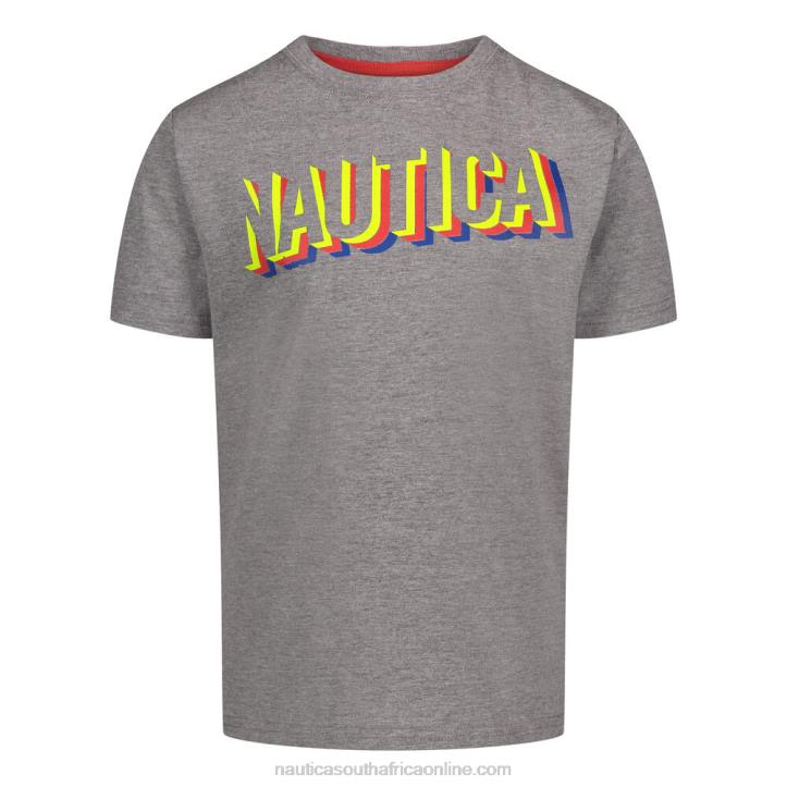 Grey Heather Toddler Boys\' 3D Stacks Logo Graphic T-Shirt (2T-4T) Nautica 6LZP1180