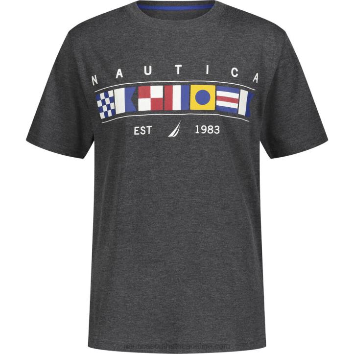 Grey Heather Toddler Boys\' Flags Graphic T-Shirt (2T-4T) Nautica 6LZP1166