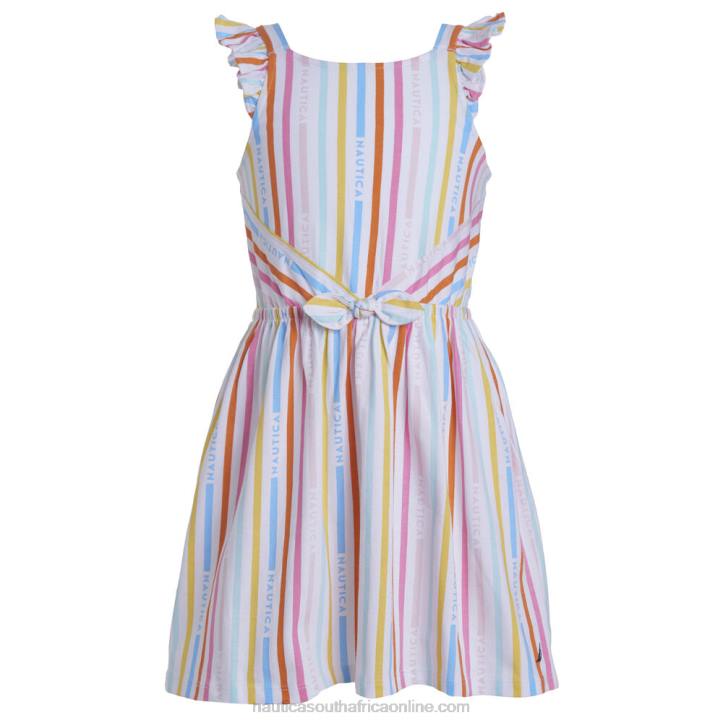 Antique White Wash Girls' Rainbow Stripe Dress (7-16) Nautica 6LZP1310