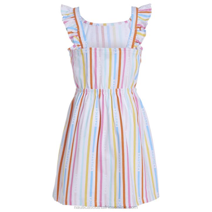 Antique White Wash Girls\' Rainbow Stripe Dress (7-16) Nautica 6LZP1310