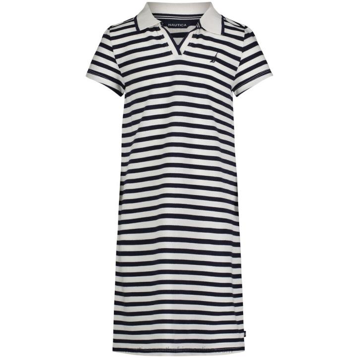 Antique White Wash Girls' Striped Polo Dress (7-16) Nautica 6LZP1469