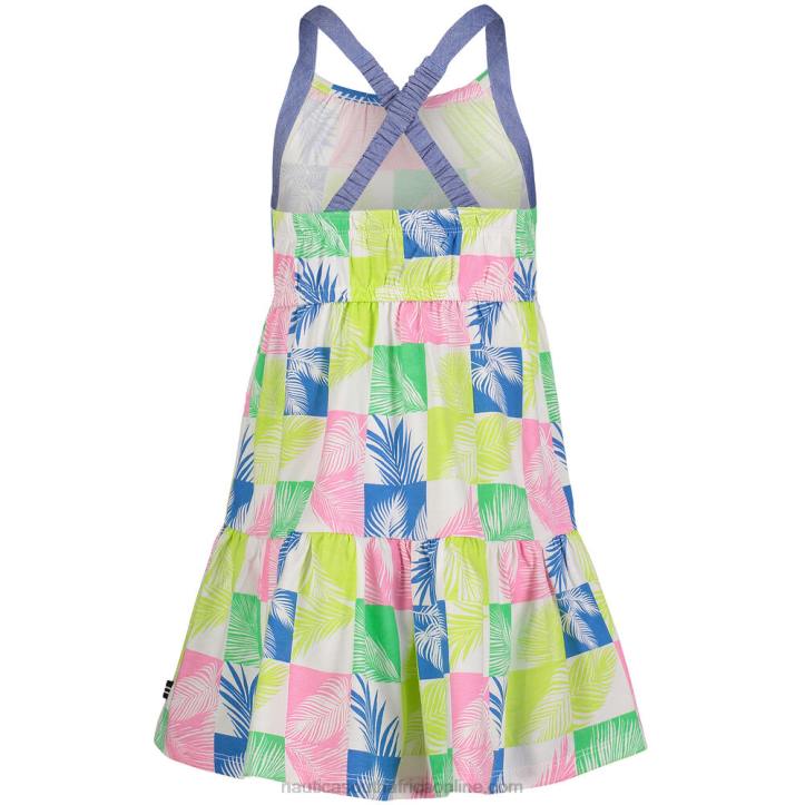 Antique White Wash Toddler Girls\' Printed Tiered Dress (2T-4T) Nautica 6LZP1564