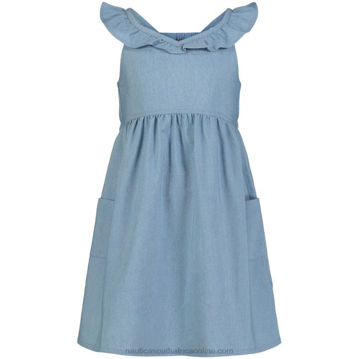 Estate Blue Little Girls' Chambray Dress (4-6X) Nautica 6LZP1544