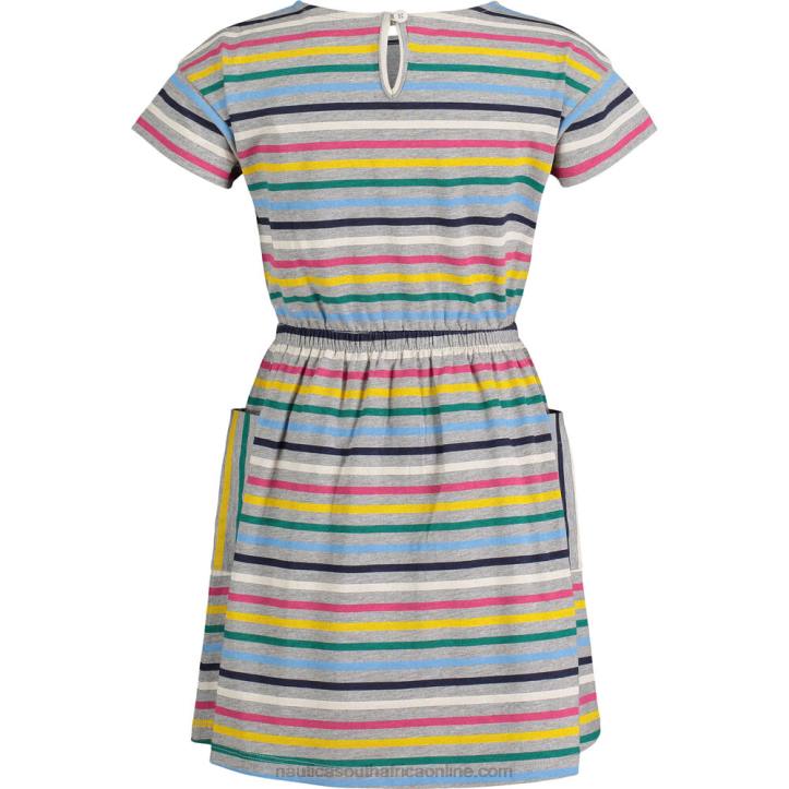 Grey Heather Toddler Girls\' Roadmap Striped Dress (2T-4T) Nautica 6LZP1389