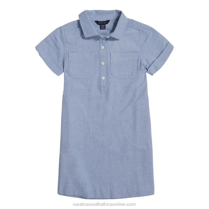 Nite Sea Heather Toddler Girls' Chambray Shirt Dress (2T-4T) Nautica 6LZP1396