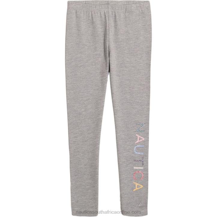 Grey Heather Girls' Glitter Logo Legging (7-16) Nautica 6LZP1323