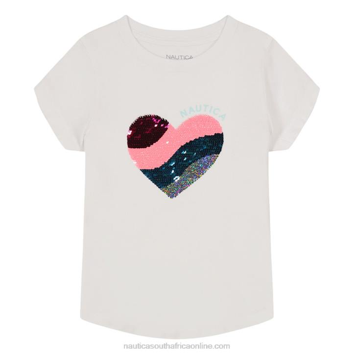 Antique White Wash Girls' Magic Sequin Heart Tee (7-16) Nautica 6LZP1408