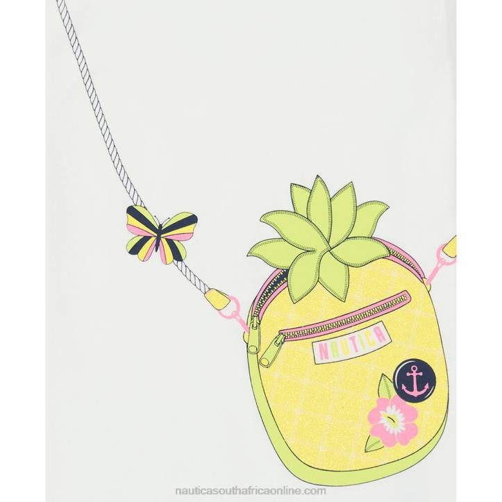 Antique White Wash Little Girls\' Pineapple Handbag T-Shirt (4-6X) Nautica 6LZP1496