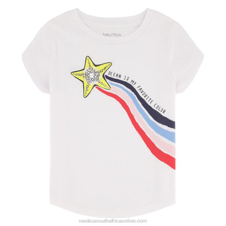 Antique White Wash Little Girls' Shooting Star T-Shirt (4-6X) Nautica 6LZP1533