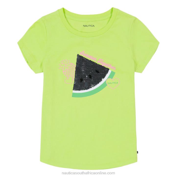Biscay Teal Girls\' Sequin Watermelon T-Shirt (7-16) Nautica 6LZP1507