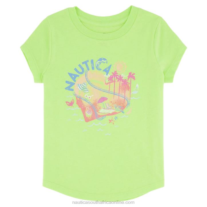 Biscay Teal Toddler Girls\' Island T-Shirt (2T-4T) Nautica 6LZP1560