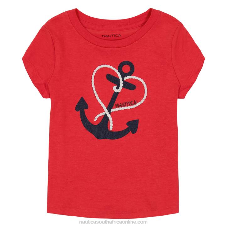 Buoy Red Toddler Girls' Glitter Anchor T-Shirt (2T-4T) Nautica 6LZP1509