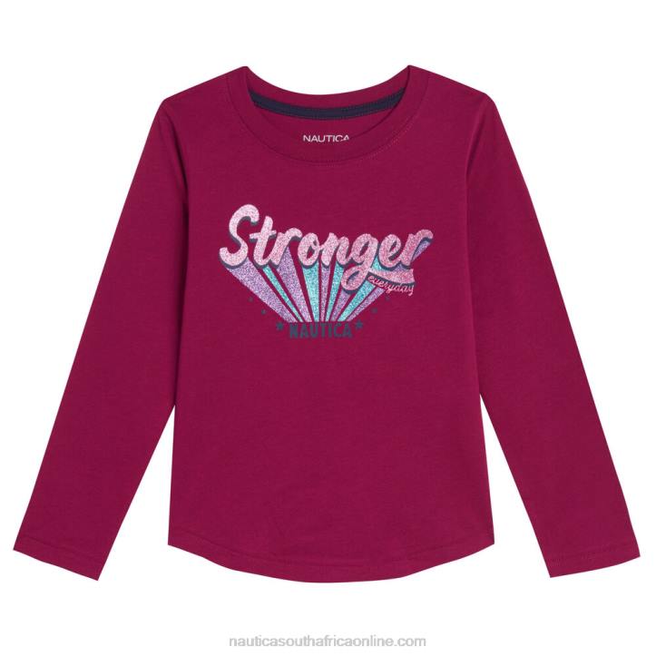 Dusty Pink Girls\' Stronger Than Ever Long-Sleeve T-Shirt (7-16) Nautica 6LZP1423