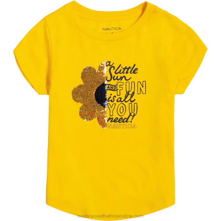 Empire Gold Toddler Girls' Flower Wind Waves T-Shirt (2T-4T) Nautica 6LZP1402