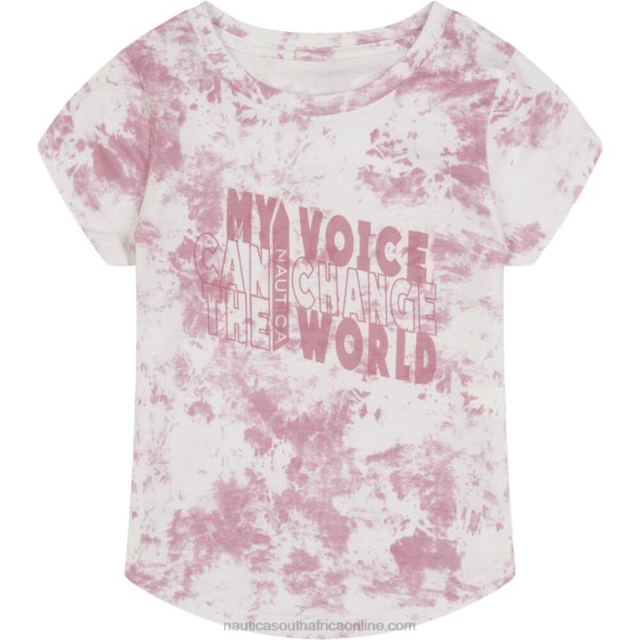 Firey Red Little Girls' Change The World T-Shirt (4-6X) Nautica 6LZP1417