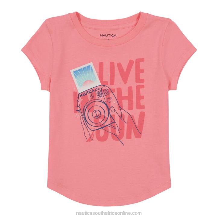 Leis Pink Girls' Live In The Sun T-Shirt (7-16) Nautica 6LZP1366
