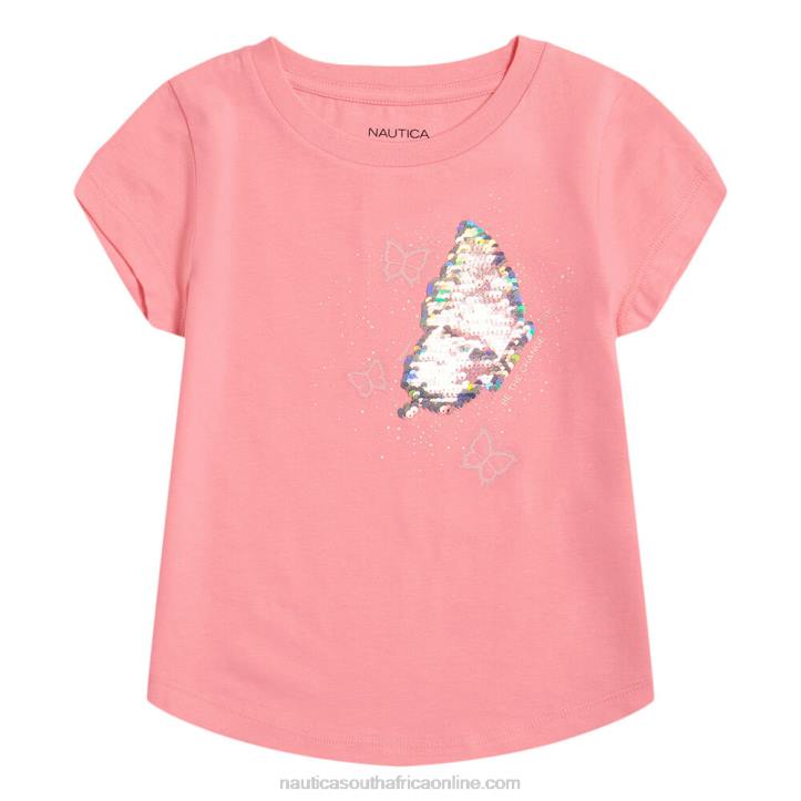 Leis Pink Little Girls\' Be The Change T-Shirt (4-6X) Nautica 6LZP1380