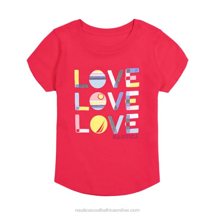 Lure Red Little Girls' Love Love Love T-Shirt (4-6X) Nautica 6LZP1403