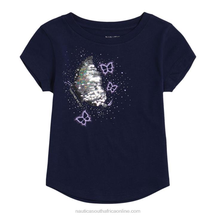 Navy Little Girls\' Together We Fly T-Shirt (4-6X) Nautica 6LZP1449