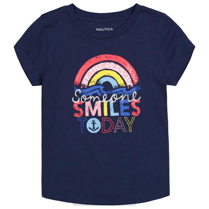 Navy Toddler Girls' Smile Today T-Shirt (2T-4T) Nautica 6LZP1399