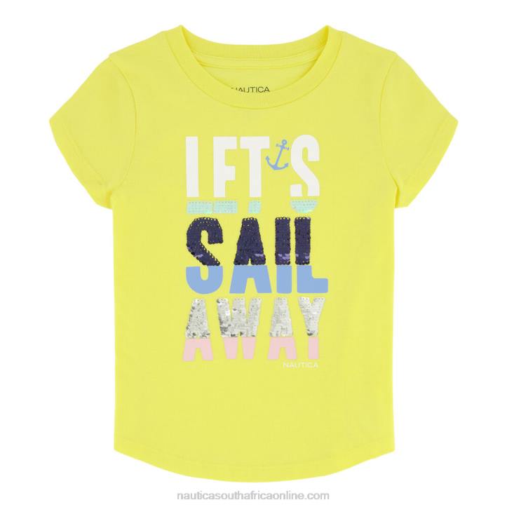 Oro Little Girls' Sail Away T-Shirt (4-6X) Nautica 6LZP1527