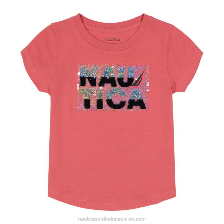 Raspberry Little Girls' Magic Sequin T-Shirt (4-6X) Nautica 6LZP1426
