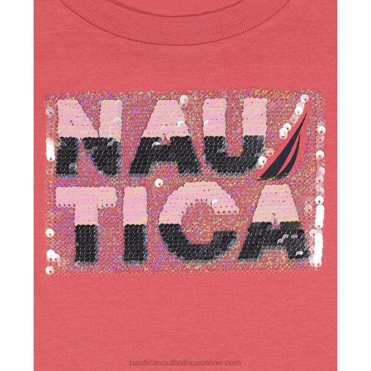 Raspberry Little Girls\' Magic Sequin T-Shirt (4-6X) Nautica 6LZP1426