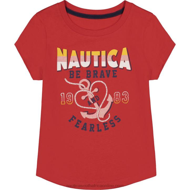 Riviera Pink Toddler Girls' Be Brave Graphic T-Shirt (2T-4T) Nautica 6LZP1455