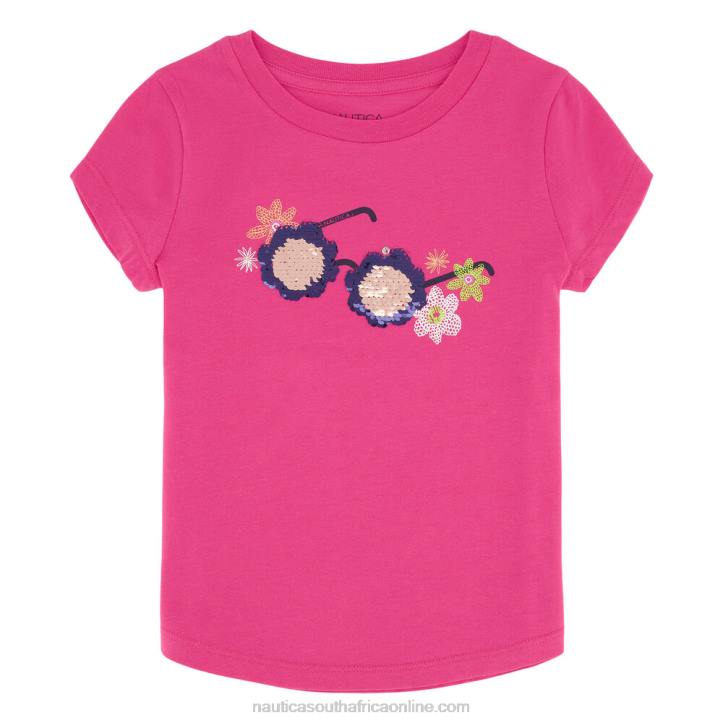Tugboat Red Little Girls' Flower Sunglasses T-Shirt (4-7) Nautica 6LZP1484
