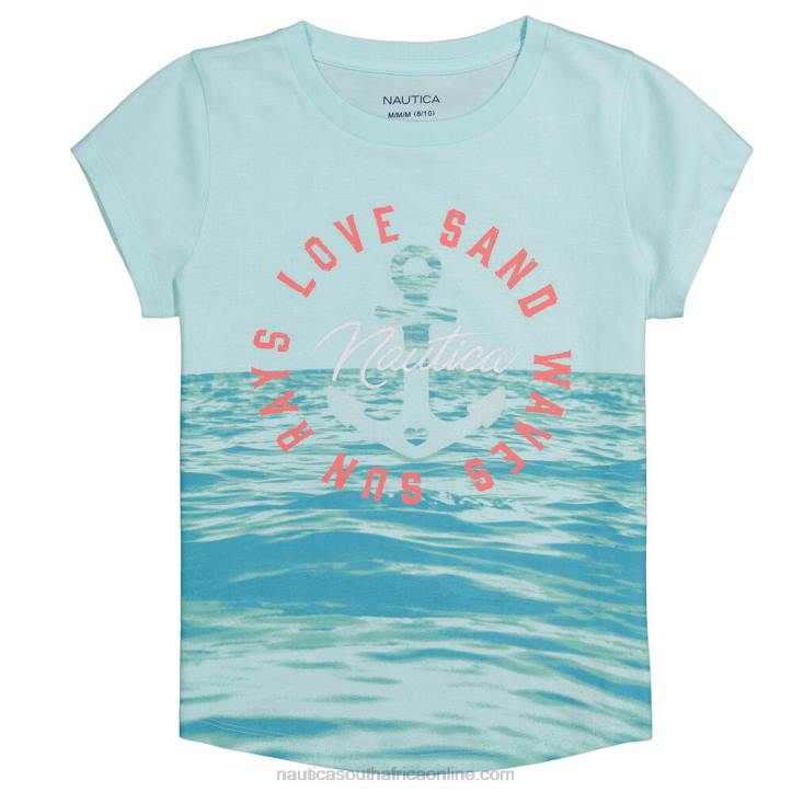 Worn Chambray Girls' Love Waves T-Shirt (7-16) Nautica 6LZP1344