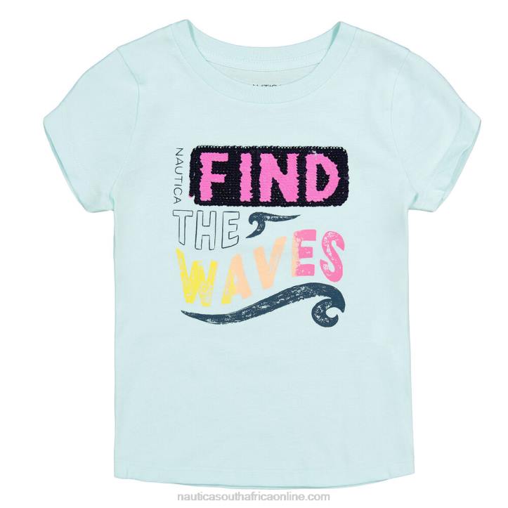 Worn Chambray Little Girls' Find The Waves T-Shirt (4-6X) Nautica 6LZP1375