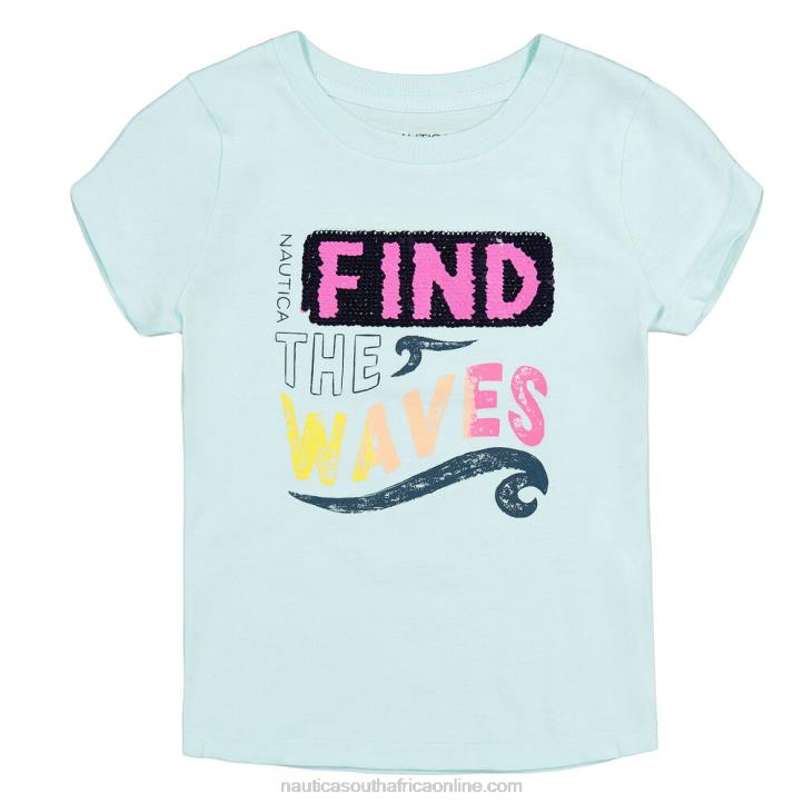 Worn Chambray Toddler Girls' Find The Waves T-Shirt (2T-4T) Nautica 6LZP1419