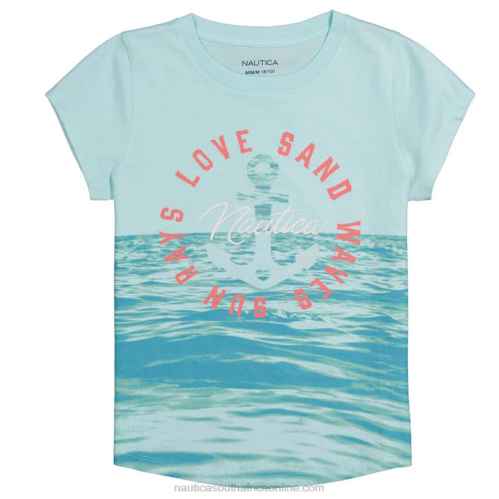 Worn Chambray Toddler Girls' Love Waves T-Shirt (2T-4T) Nautica 6LZP1391