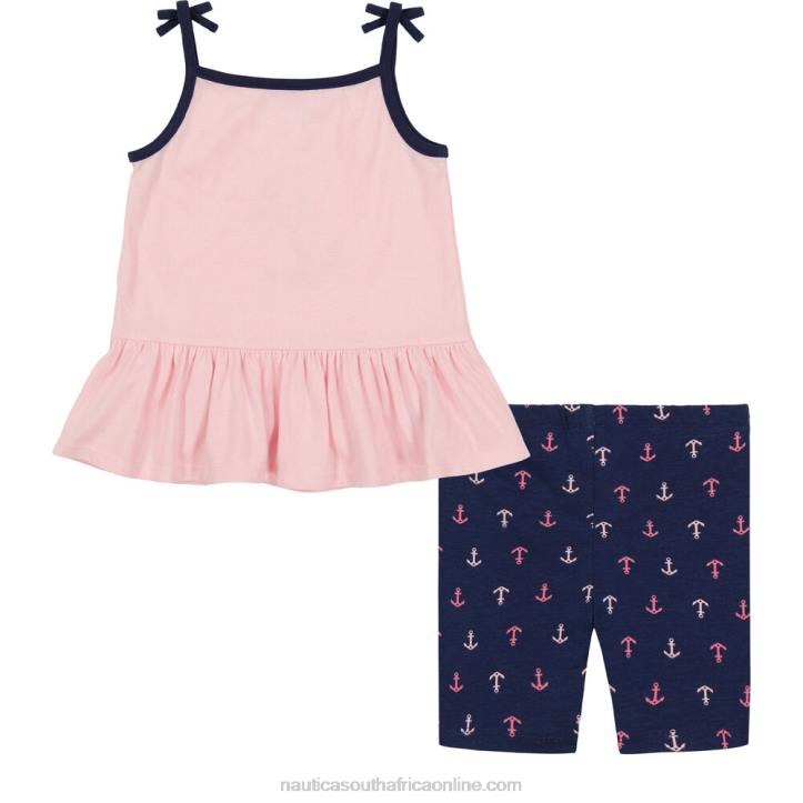 Raspberry Toddler Girls\' Tank 2Pc Bike Short Set (2T-4T) Nautica 6LZP1500