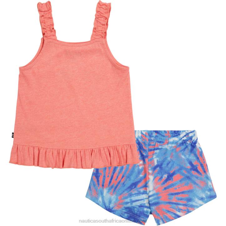 Riggin Red Toddler Girls\' Tank 2Pc Terry Short Set (2T-4T) Nautica 6LZP1468