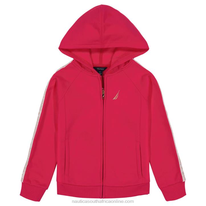 Dark Acacia Little Girls' Side-Stripe Full-Zip Hoodie (4-6X) Nautica 6LZP1453