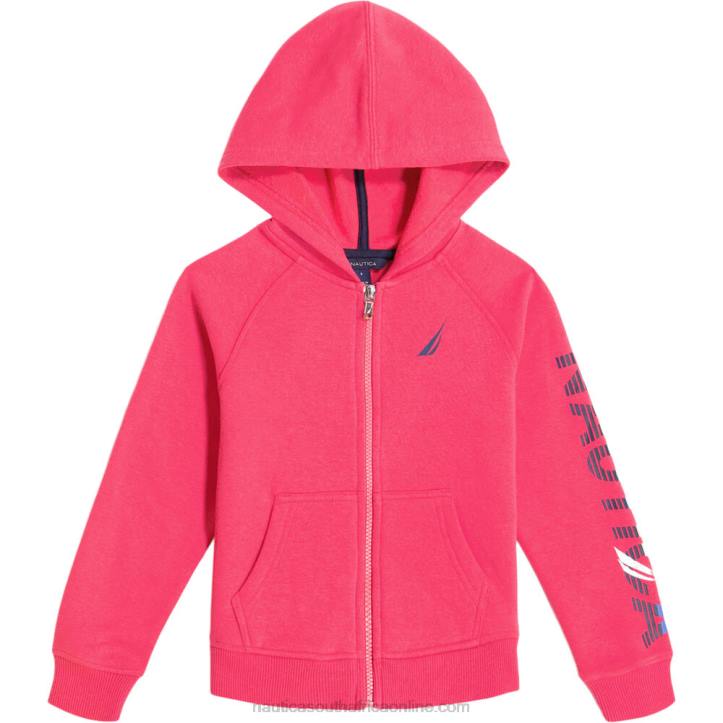 Dark Acacia Toddler Girls' Logo Sleeve Full-Zip Hoodie (2T-4T) Nautica 6LZP1433