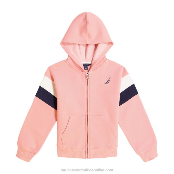 Deep Fuschia Girls' Colorblock Fleece Hoodie (7-16) Nautica 6LZP1317
