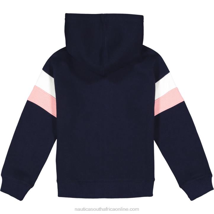 Navy Little Girls\' Colorblock Fleece Hoodie (4-6X) Nautica 6LZP1331