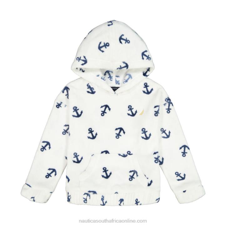 White Girls' Cozy Anchor Pullover Hoodie (7-16) Nautica 6LZP1312